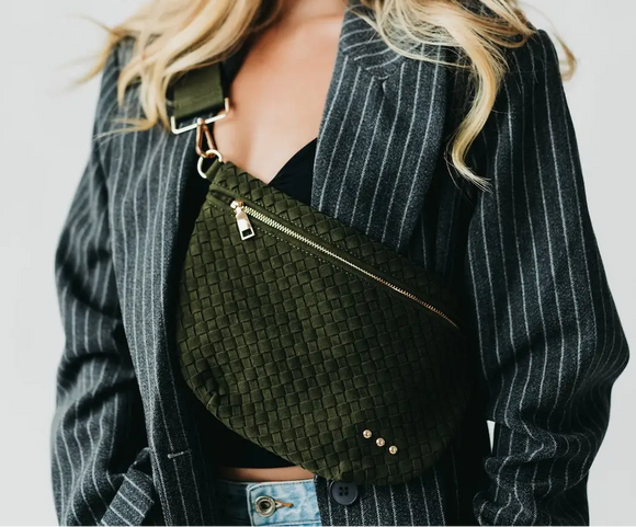 Gonna Be Alright Olive Suede Bum Bag