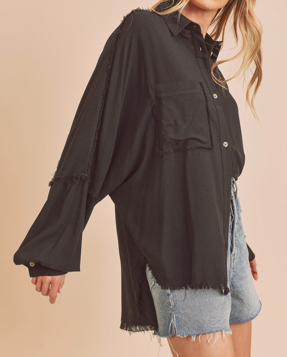 Delilah Button Down : Black