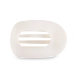 Large Round Flat Hair Clip Coconut White