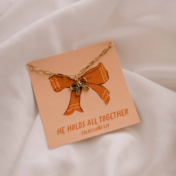He Holds All Together Charm Necklace