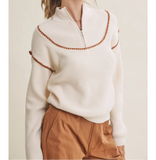 Going Back Quarter Zip Sweater