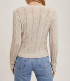 Pointelle Frill Sweater