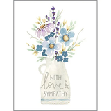 Love & Sympathy Pitcher of Flowers Greeting Card