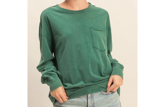 Open Door Oversized Pocket Tee