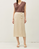 Lyla Linen Blend Midi Wrap Skirt - 2 colors