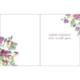 Sympathy Greeting Card : Purple Pansies