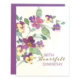 Sympathy Greeting Card : Purple Pansies