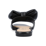 Black Puff Bow Slides