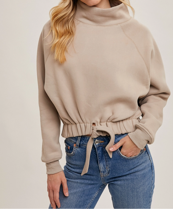 Need You Now Tie Front Knit Sweatshirt