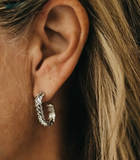 Braided Oval Hoop Earrings - Gold/Silver