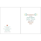 Baptism Greeting Card : Vines & Hearts Cross