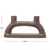 Matte Brown Finish Stoneware Taper Holder