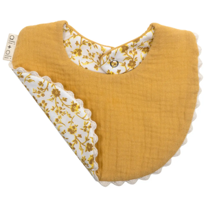 Yellow Flowers Muslin Cotton Baby Bib