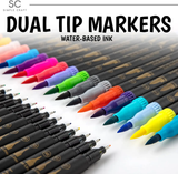 36 Colored Dual Tip Brush Pens